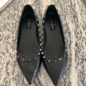 Valentino rock stud black flats, size 40